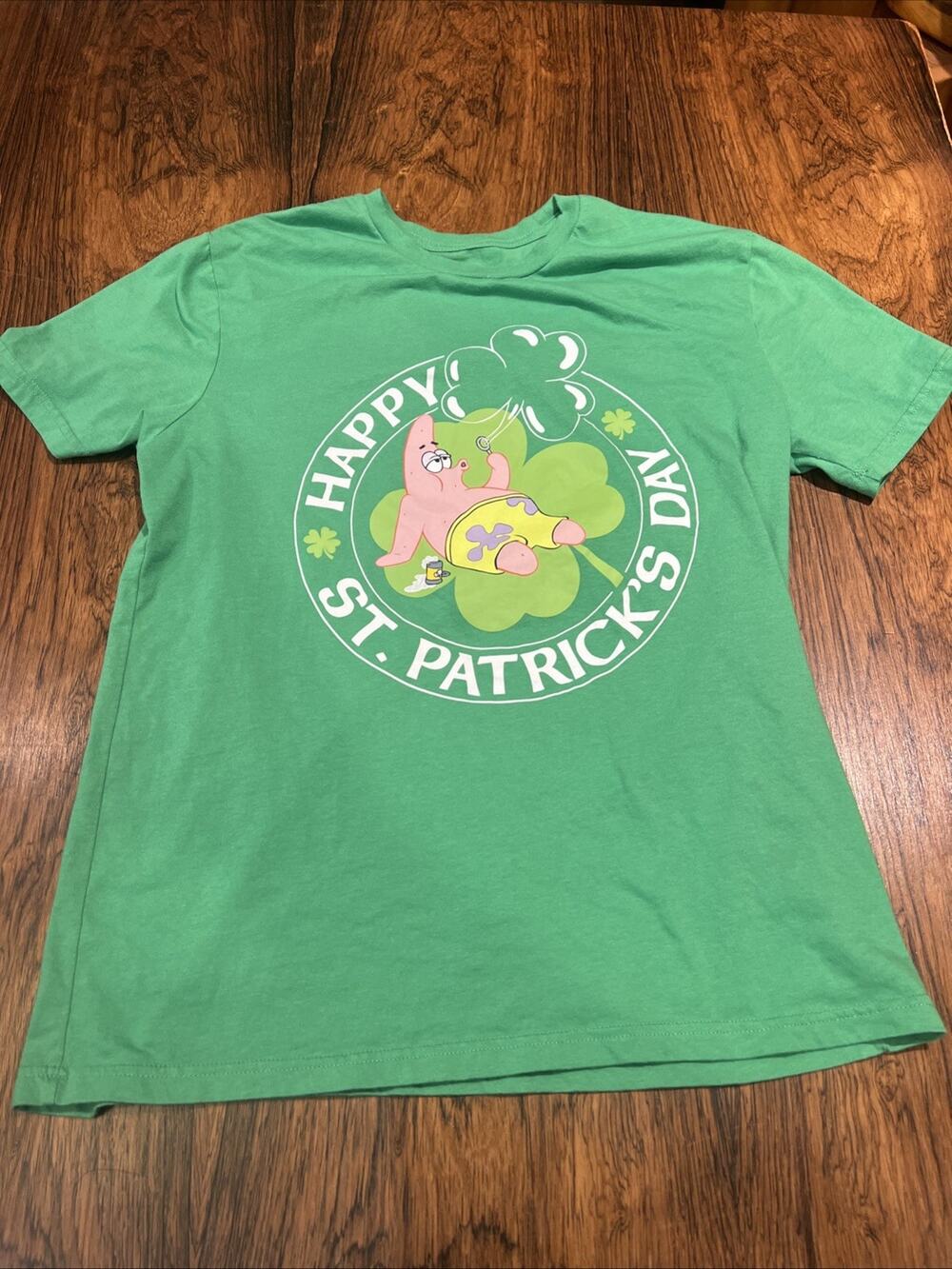 Boys Large Patrick Happy St Patrick’s Day Green T Shirt